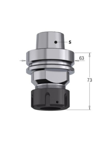 Mandrini a pinze elastiche ER32 attacco conico HSK-63F